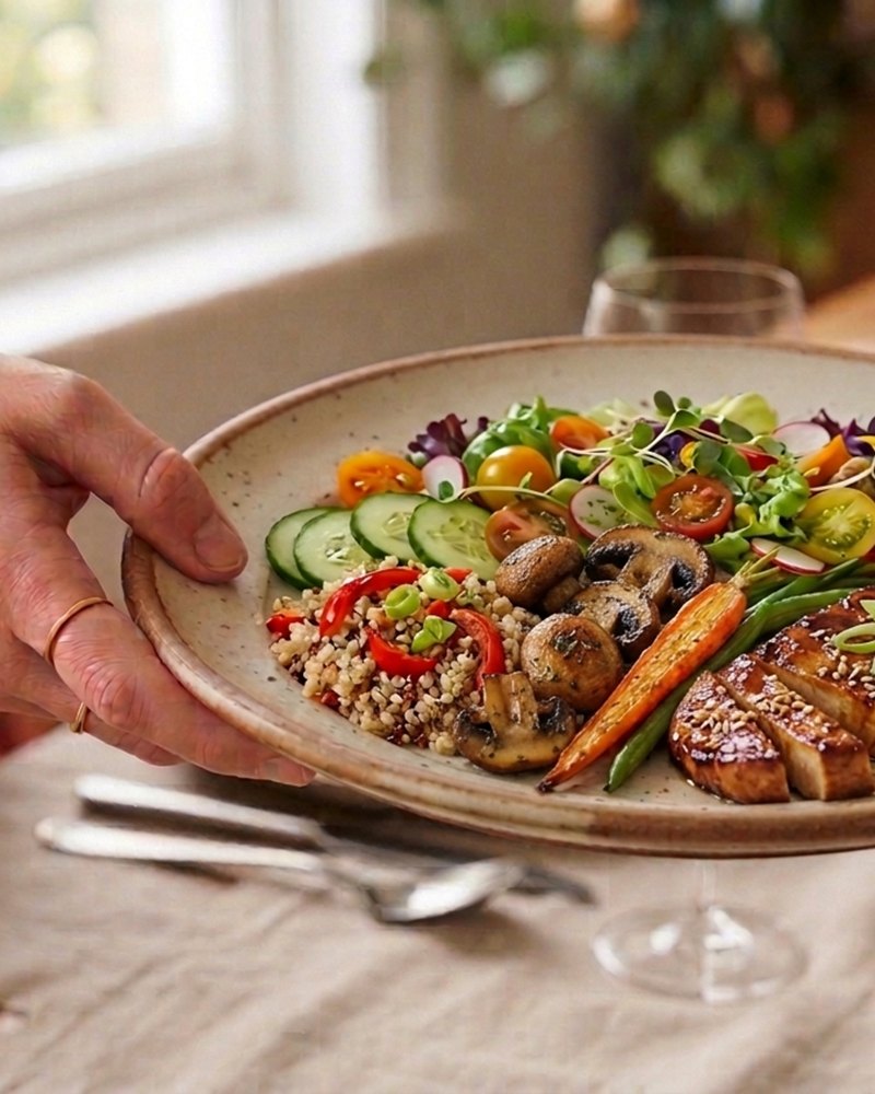 A finished meal made with clean, fruit-based ingredients